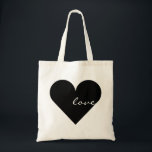 Black Heart Love Wedding Tote Bag<br><div class="desc">This is beautiful tote bag for lovers with the image of  black heart for just married and any other occasion. Even it can be customised with your name or logo.</div>
