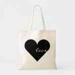 Black Heart Love Wedding Tote Bag<br><div class="desc">This is beautiful tote bag for lovers with the image of  black heart for just married and any other occasion. Even it can be customised with your name or logo.</div>