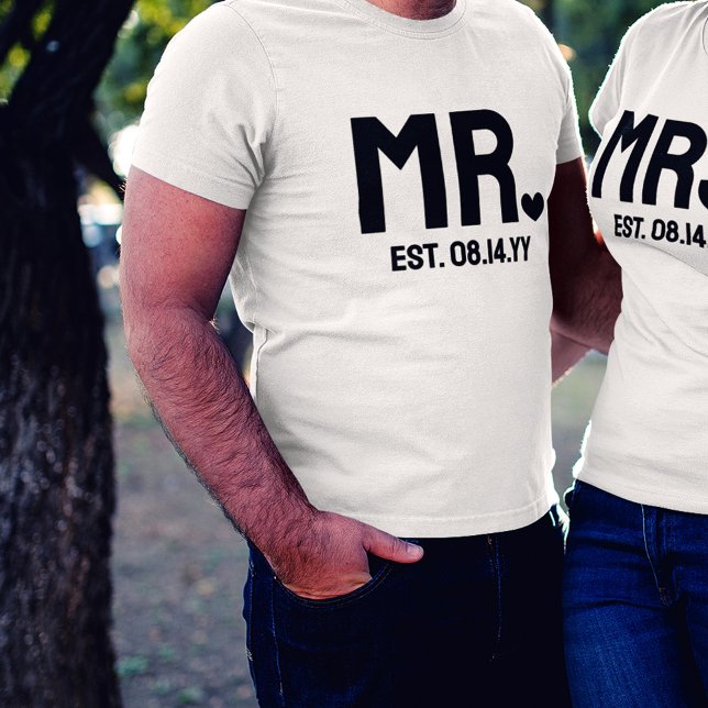 Black Heart Mr Established Wedding Date Tri-Blend Shirt (Creator Uploaded)