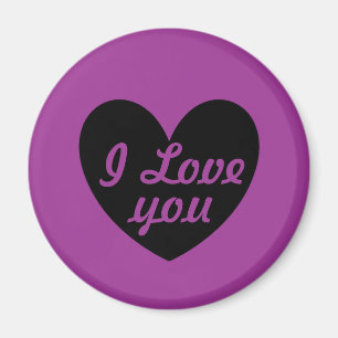Black heart on purple magnet