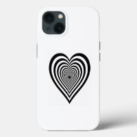 Black Heart Optical Illusion iPhone Case