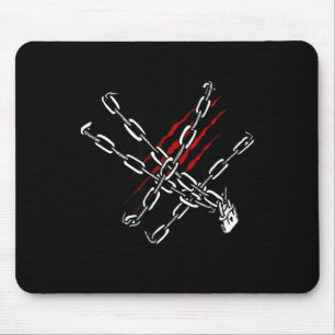 Black Heart Red Chains Cool Gothic Valentine's Day Mouse Pad