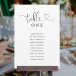 Black Heart Script Table Number Seating Chart<br><div class="desc">These elegant black and white heart script double-sided table number seating chart cards are perfect for all celebrations. Designed by Thisisnotme©</div>