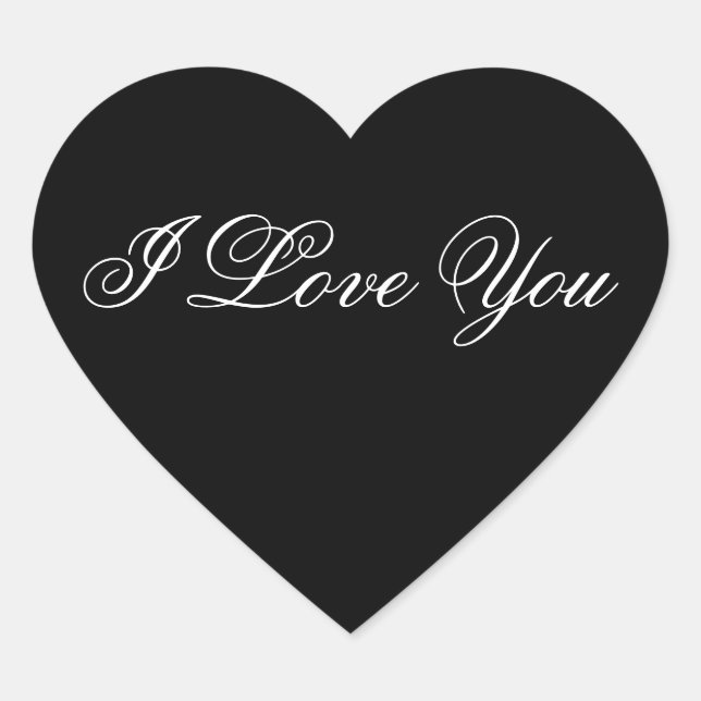 Black Heart Sticker - I Love You (Front)