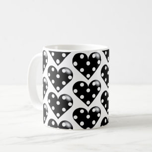 Black Heart w/ Polka Dots Coffee Mug