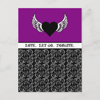 Black Heart, White Wings Custom Postcard