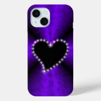 Black Heart with Stars on Purple Pink Rainbow