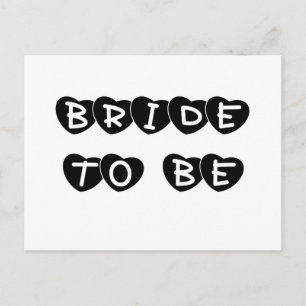 Black Hearts Bride to Be Postcard