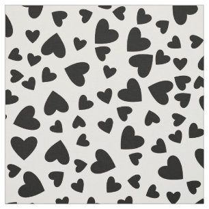 Black Hearts Custom Background Colour Fabric