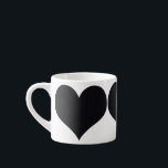 Black Hearts Espresso Cup<br><div class="desc">White ceramic espresso cup with three images of a black heart. See the entire Valentine’s Day Mug collection in the FOOD/BEV | Dishes section.</div>