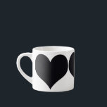 Black Hearts Espresso Cup<br><div class="desc">White ceramic espresso cup with three images of a black heart. See the entire Valentine’s Day Mug collection in the FOOD/BEV | Dishes section.</div>