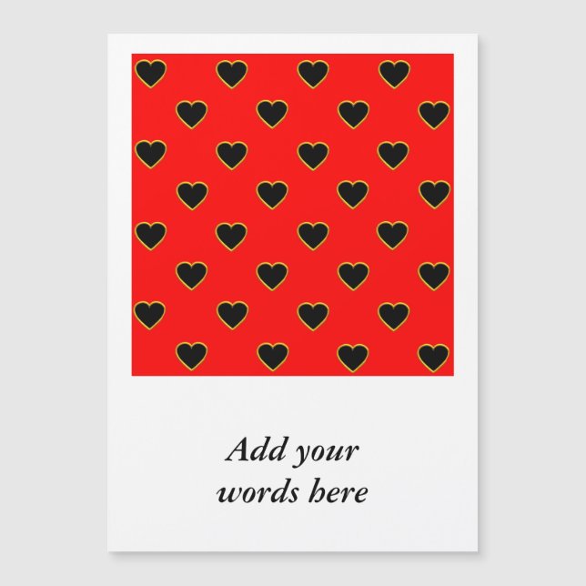 Black Hearts on a Red Background Love and Romance (Front)