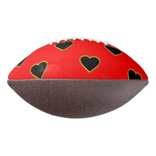 Black Hearts on a Red Background Love and Romance Football