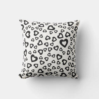 Black Hearts Pattern Cushion