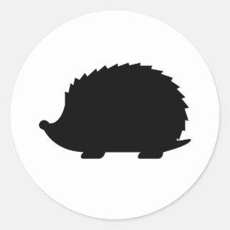 Black Hedgehog Classic Round Sticker