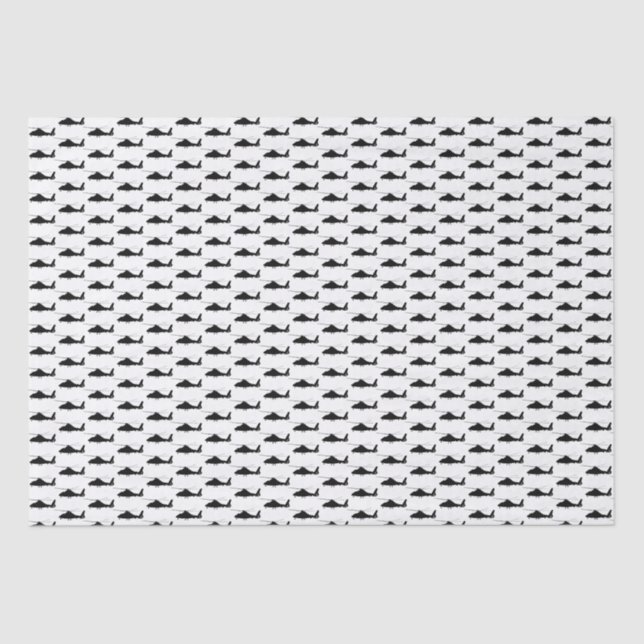 Black Helicopter Birthday Tissue Paper (Front)