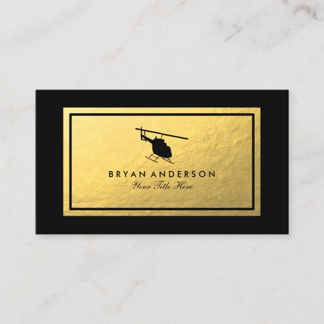 Black Helicopter Business Card (Front)