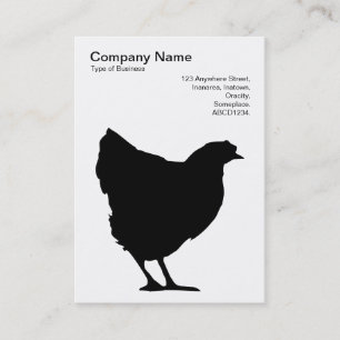 Black Hen Symbol - Black on White Business Card