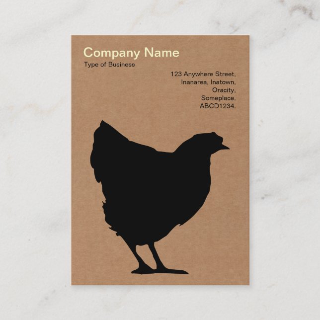 Black Hen Symbol - Cardboard Business Card (Front)