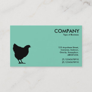 Black Hen Symbol - Light Green 7dcfb6 Business Card