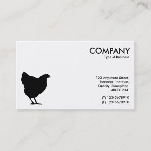 Black Hen Symbol - White (Eggshell Card) Business Card