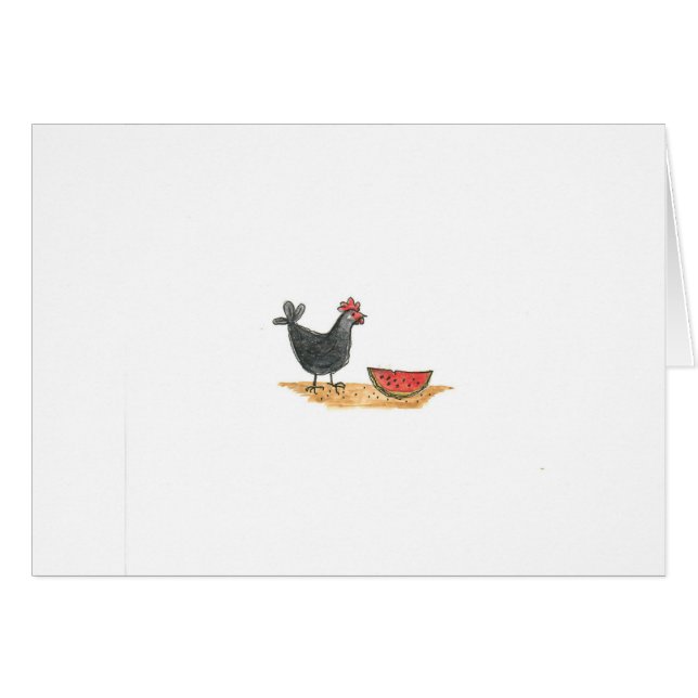 Black Hen With Watermelon (Front Horizontal)
