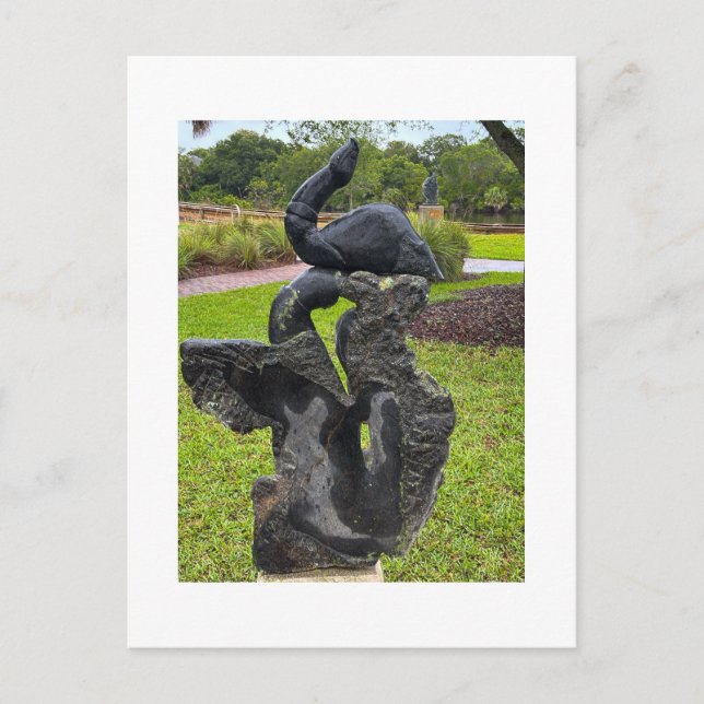 Black Heron Sculpture  Postcard (Front)