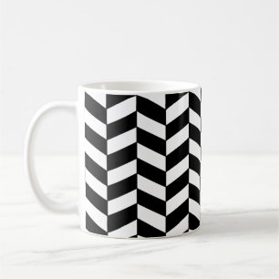 Black Herringbone Coffee Mug