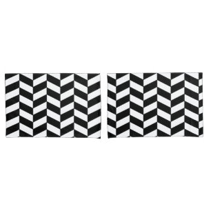 Black Herringbone Pillowcase
