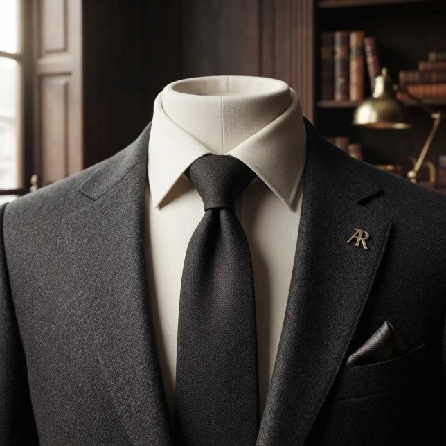 Black Herringbone Whisper Tie (Creator Uploaded)