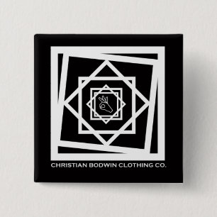 Black Hex 15 Cm Square Badge