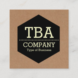 Black Hexagon - Cardboard Square Business Card