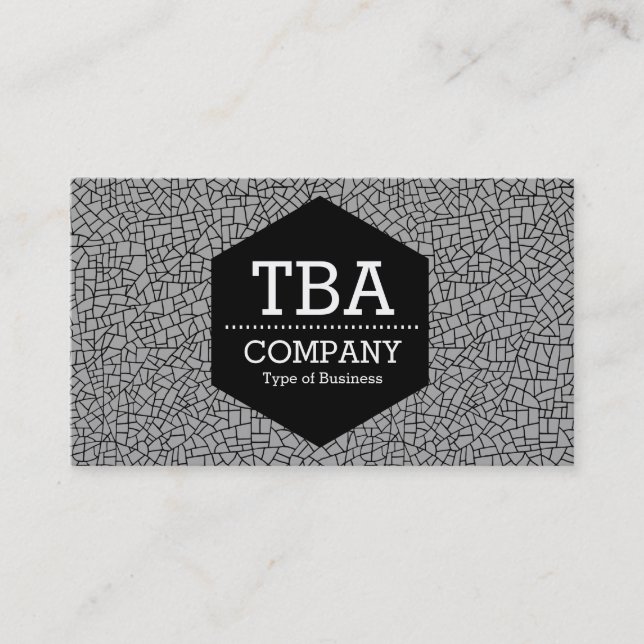 Black Hexagon - Craquelure Pattern Business Card (Front)