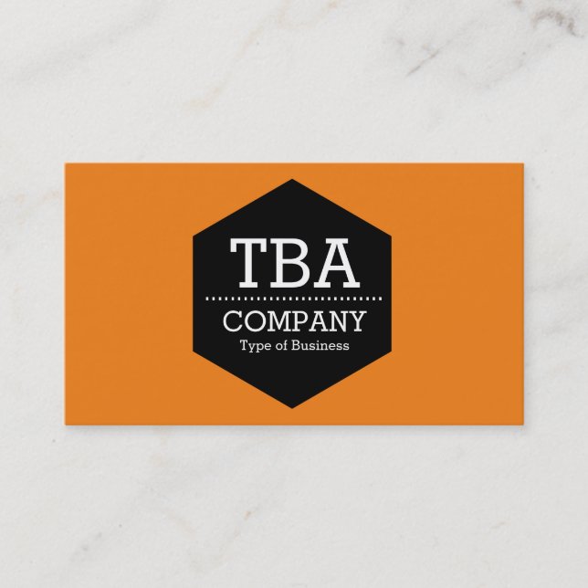 Black Hexagon - f17f18 orange Business Card (Front)