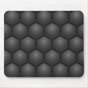 BLACK HEXAGON PATTERN MOUSE PAD