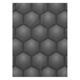 BLACK HEXAGON PATTERN TABLECLOTH
