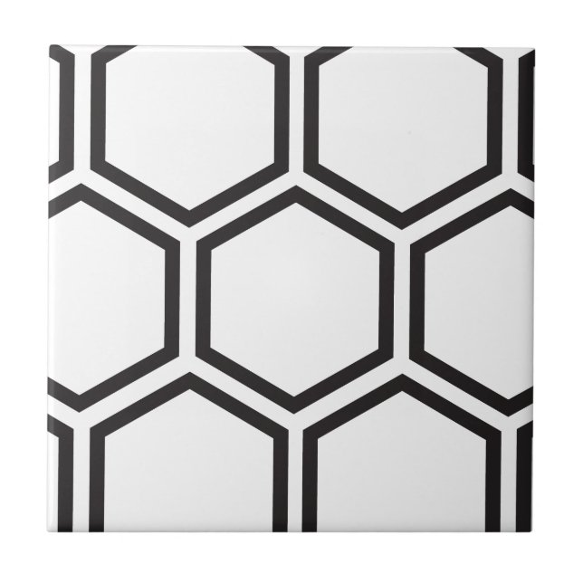 Black Hexagon pattern. Tile (Front)