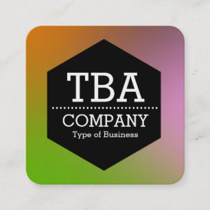 Black Hexagon -  Soft Gradient Square Business Card