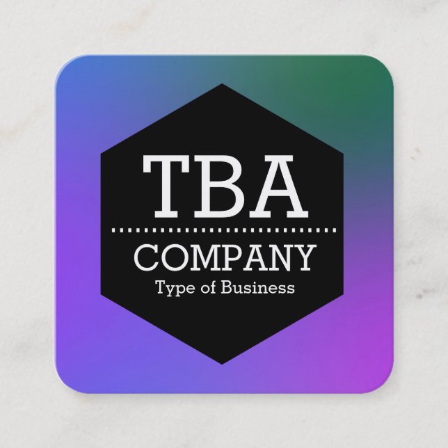 Black Hexagon -  Soft Gradient Square Business Card (Front)