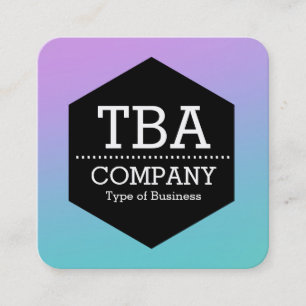 Black Hexagon -  Soft Gradient Square Business Card