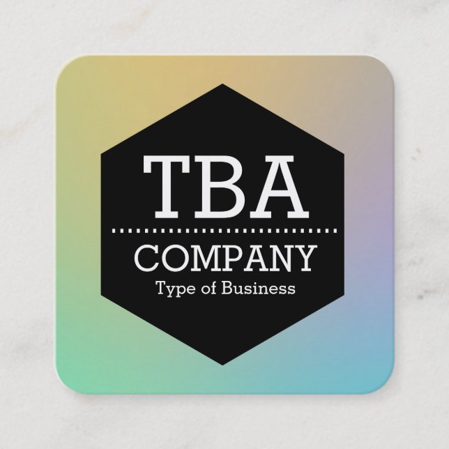 Black Hexagon -  Soft Gradient Square Business Card (Front)