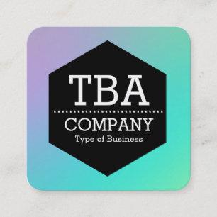 Black Hexagon -  Soft Gradient Square Business Card