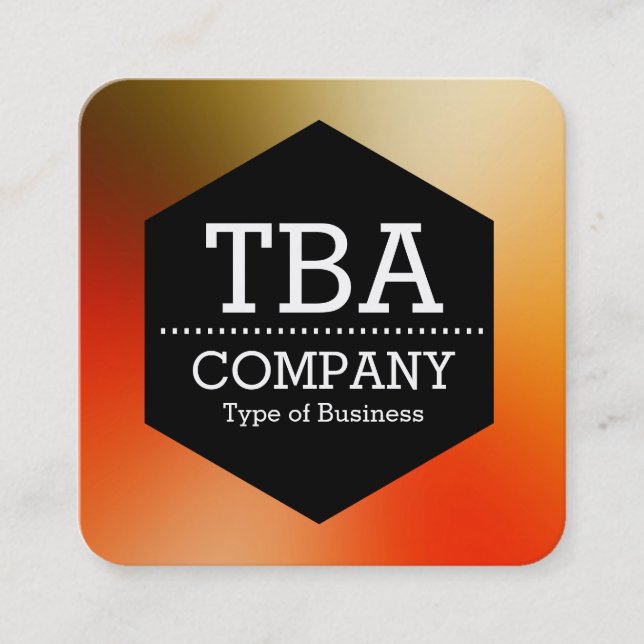 Black Hexagon -  Soft Gradient Square Business Card (Front)
