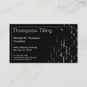 Black Hexagon Tile Pattern Elegant Modern Business Card