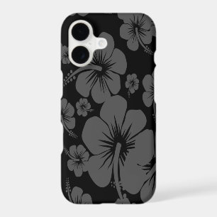 Black Hibiscus Hawaiian Print