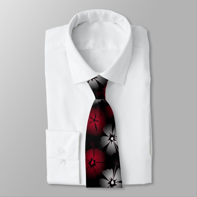 Black Hibiskus Tie (Tied)