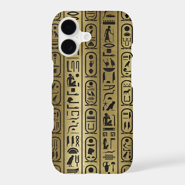 Black hieroglyphs pattern on Ancient Gold (Back)