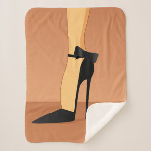 Black high heels sherpa blanket