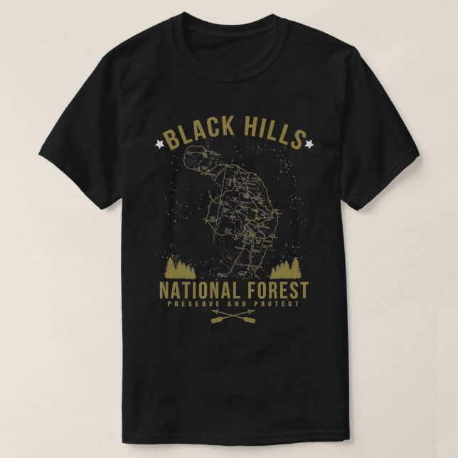 BLACK HILL National Forest  South Dakota Hiking Ma T-Shirt (Design Front)