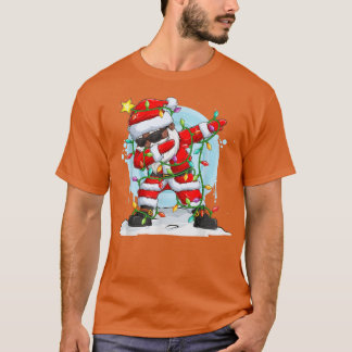 Black Hip Hop Afro American Dabbing Santa Xmas Tre T-Shirt